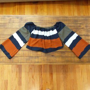 Event Wide Sleeve Off The Shoulder Cropped Top, Medium